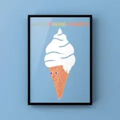 ★A4フレーム付き★オリジナル アートポスター ICECREAM アイスクリーム