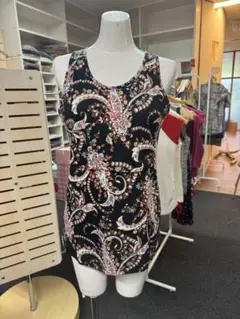 ミルフェルム 新品タグ付き 綿100% ペイズリー柄 授乳口付きタンクトップ