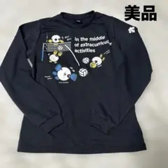 美品DESCENTE バボちゃんデザイン 長袖Tシャツ黒S sizeバレーボール