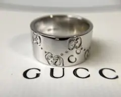 GUCCI アイコン GG ワイドリング ホワイトゴールド k18 Au750