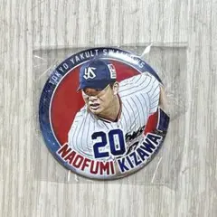 ヤクルトスワローズ　ガチャ　選手フォト缶バッジ　木澤尚文選手