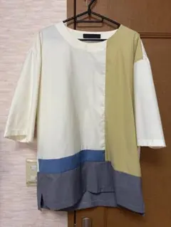 カラーブロック 7分袖 Tシャツ　SENCE OF PRACE