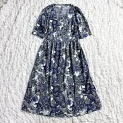 レリアン　leilian 花柄　総柄　ワンピース　膝丈ワンピース　9号