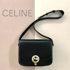 【超美品】CELINE セリーヌ 馬車金具 サークル ミニバッグ ブラック