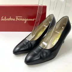 箱あり サルヴァトーレ フェラガモ パンプス フォーマル 黒 6 B8465
