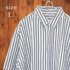 ✨美品✨Nylaus ナイラス　オーバーサイズシャツ【Ｌ】ストライプ　柄シャツ