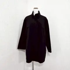 ELAGEOLET　ナイロンコート　ミドル丈　ブラック　スタンドカラー（F）