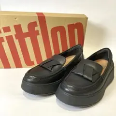 美品　フィットフロップ　 厚底　ローファー　ブラック　箱付き　22㎝