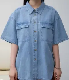 AZUL BY MOUSSY シャンブレーオーバーシャツ（デニムシャツ）