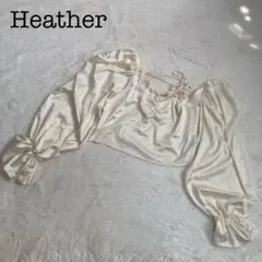 Heather ヘザー サテン キャミ ブラウス オフショル クリーム