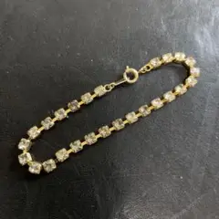 ラインストーンブレスレット　ゴールドカラー　ヴィンテージ