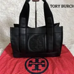 美品✨トリーバーチ エラ トートバッグ レザー 金金具 黒 A4収納 肩掛け