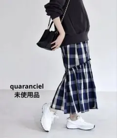 未使用 quaranciel:〈洗濯機可能〉メモリー チェック タフタ スカート