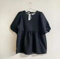 SALE‼️ YOUHA ふくれジャガード ギャザーフレア Aライン 黒 L