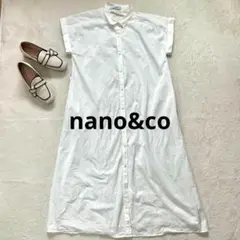 【nano&co 】FREE 半袖シャツワンピース ホワイト 無地