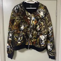 H&M 動物柄 羽織り　ジップ　アニマル柄　ライオン　ヒョウ　レディース　S