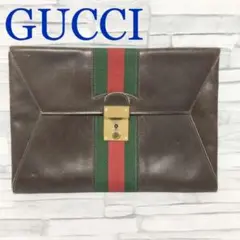 N⑩GUCCI グッチ シェリーライン クラッチバッグ セカンドバッグ レザー