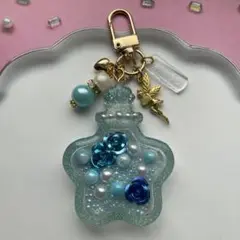 63 レジン　シャカシャカキーホルダー　シェイカー 大人　香水瓶　星　バラ