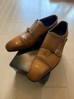 Perfect Suit Factory ダブルモンクストラップ 革靴 ブラウン