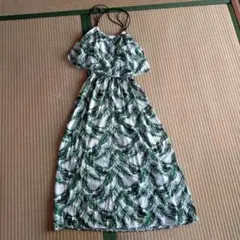 葉柄プリント キャミワンピース Fサイズ