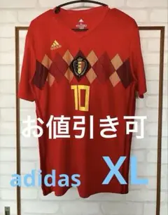 adidas ベルギー代表　アザール　サッカーシャツ XL レッド 10番
