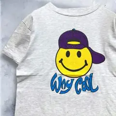 BJRU SMILEY Tシャツ 古着 グレー スマイリー ニコちゃん キャップ