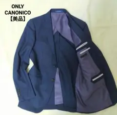 【美品】ONLY×カノニコ　テーラードジャケット　ネイビー　背抜き　size38