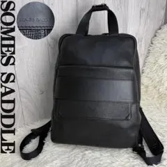 【極美品】SOMES　ソメスサドル　バックパック　キャンバス×レザー　グレー SOMES ショルダーバッグ キャバレッティ （グレージュ） CI-02