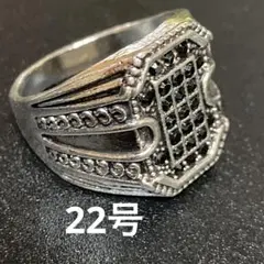 ヴィンテージ ラインストーン メキシカン ガレッジ メンズ リング シルバー22