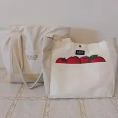 KALDI りんご柄＆福袋トートバッグ