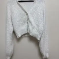 GRL ホワイト ニットカーディガン Fサイズ