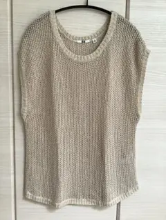 ユニクロ サマーニット M アイボリー