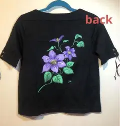 新品未使用品♡クレマチス 紫の花 Tシャツ　Mサイズ