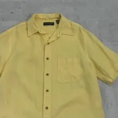 90s vintage イエローリネンシャツ USA 古着