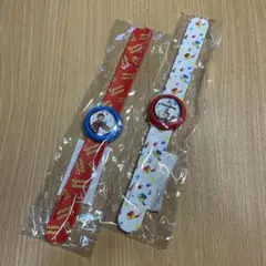 おさるのジョージ シリコンベルト　腕時計 ２つセット 「赤色」＆「白色」