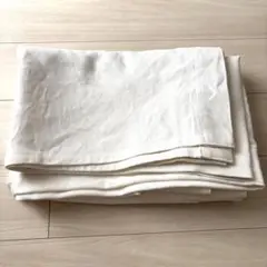 無印良品/麻平織太番手ノンプリーツカーテン (113cm×190cm)オフ白