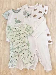 ベビー服 ロンパース 70〜80サイズ 5枚セット コットン100％ 洗濯済み