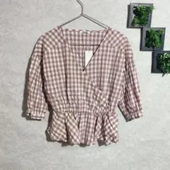 フリーズマート(Free size)チェック柄カットソー　ギンガムチェック柄