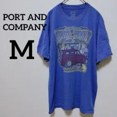 ✨️海外古着✨️PORT AND COMPANY 【Ｍ】青 Tシャツ 夏 イラスト