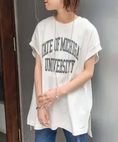 カレッジプリントノースリtee