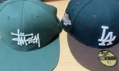 Stüssy & LA Dodgers 59FIFTY キャップセット