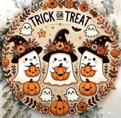 Halloweenブリキ看板（ハロウィン　オバケ　カボチャ）インテリアボード