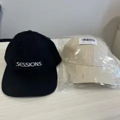 SESSIONS 他 黒 とベージュ メンズキャップ2個セット