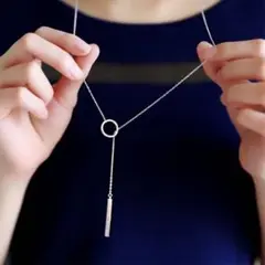 新品 ネックレス リングチェーン シルバー ロング