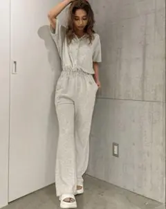 GYDA パイルロンパース　グレー　サロペット　 ルームウェア　ジェイダ
