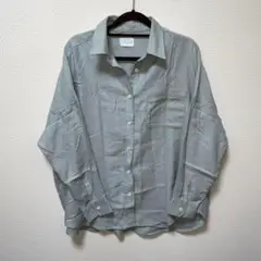 Demitra Comfort 薄い水色グレー 長袖　シャツ　カジュアル　M