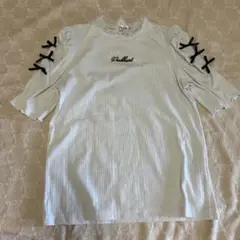ピンクハント　リボンレースバレエコアパフスリーブカットソーTシャツ160