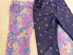 ズボン２本セット サイズ110 花柄 使用感あり 簡易包装 匿名配送