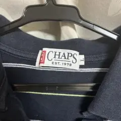 CHAPS ネイビー ストライプ ポロシャツ