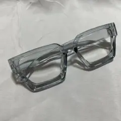 新品 ヴィンテージ クリア スクエアフレーム メガネ 眼鏡 アメカジ バイカー